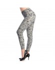 Nowy 2020 legginsy z kwiecistym nadrukiem leginsy Plus Size leginsy gitara Plaid cienka dziewiątka spodnie moda damska odzież Ap