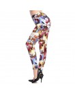 Nowy 2020 legginsy z kwiecistym nadrukiem leginsy Plus Size leginsy gitara Plaid cienka dziewiątka spodnie moda damska odzież Ap
