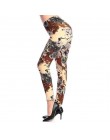 Nowy 2020 legginsy z kwiecistym nadrukiem leginsy Plus Size leginsy gitara Plaid cienka dziewiątka spodnie moda damska odzież Ap