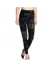 Nowy 2020 legginsy z kwiecistym nadrukiem leginsy Plus Size leginsy gitara Plaid cienka dziewiątka spodnie moda damska odzież Ap