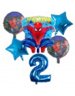 6 sztuk Spiderman foliowe balony z helem 30 Cal numer chłopiec Party piłka dmuchana dekoracja urodzinowa dla dzieci zabawki gwia