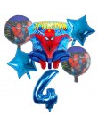 6 sztuk Spiderman foliowe balony z helem 30 Cal numer chłopiec Party piłka dmuchana dekoracja urodzinowa dla dzieci zabawki gwia