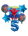 6 sztuk Spiderman foliowe balony z helem 30 Cal numer chłopiec Party piłka dmuchana dekoracja urodzinowa dla dzieci zabawki gwia