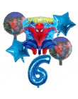 6 sztuk Spiderman foliowe balony z helem 30 Cal numer chłopiec Party piłka dmuchana dekoracja urodzinowa dla dzieci zabawki gwia