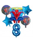 6 sztuk Spiderman foliowe balony z helem 30 Cal numer chłopiec Party piłka dmuchana dekoracja urodzinowa dla dzieci zabawki gwia