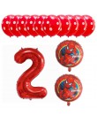 6 sztuk Spiderman foliowe balony z helem 30 Cal numer chłopiec Party piłka dmuchana dekoracja urodzinowa dla dzieci zabawki gwia