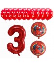 6 sztuk Spiderman foliowe balony z helem 30 Cal numer chłopiec Party piłka dmuchana dekoracja urodzinowa dla dzieci zabawki gwia