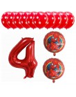 6 sztuk Spiderman foliowe balony z helem 30 Cal numer chłopiec Party piłka dmuchana dekoracja urodzinowa dla dzieci zabawki gwia