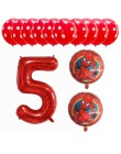 6 sztuk Spiderman foliowe balony z helem 30 Cal numer chłopiec Party piłka dmuchana dekoracja urodzinowa dla dzieci zabawki gwia