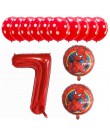 6 sztuk Spiderman foliowe balony z helem 30 Cal numer chłopiec Party piłka dmuchana dekoracja urodzinowa dla dzieci zabawki gwia