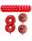 6 sztuk Spiderman foliowe balony z helem 30 Cal numer chłopiec Party piłka dmuchana dekoracja urodzinowa dla dzieci zabawki gwia
