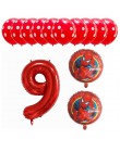 6 sztuk Spiderman foliowe balony z helem 30 Cal numer chłopiec Party piłka dmuchana dekoracja urodzinowa dla dzieci zabawki gwia