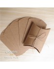 10 sztuk promocja kształt poduszki kraft pudełko na biżuterię i słodycze papier typu kraft upominek weselny ciasto Party torby p