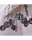 6 sztuk spiralą PVC wszystkiego najlepszego z okazji urodzin Swirl 18 21 30 40 50 60 70 lat wiszące ozdoby dekoracje na imprezę 