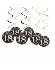 6 sztuk spiralą PVC wszystkiego najlepszego z okazji urodzin Swirl 18 21 30 40 50 60 70 lat wiszące ozdoby dekoracje na imprezę 
