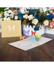 3D Cute Animal karty kirigami szczęśliwa kartka urodzinowa dla dzieci Baby Shower żona mąż kobiety Cartoon Peacock klatka dla pt