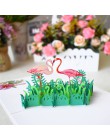 3D Cute Animal karty kirigami szczęśliwa kartka urodzinowa dla dzieci Baby Shower żona mąż kobiety Cartoon Peacock klatka dla pt