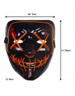 Halloween maska led maski oczyszczające wybory Mascara kostium DJ oświetlenie na imprezę Up maski świecą w ciemności Neon maska 