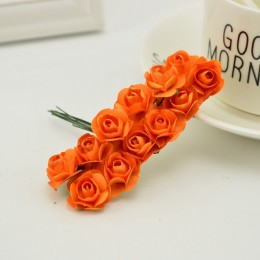 144 sztuk 1cm tanie sztuczne kwiaty z papieru na ślub samochód sztuczne róże używane do cukierki do dekoracji box DIY wieniec Ha