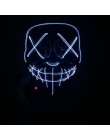 Halloween maska led maski oczyszczające wybory Mascara kostium DJ oświetlenie na imprezę Up maski świecą w ciemności Neon maska 