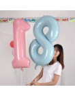 40 Cal Macaron niebieski różowa folia balony cyfry 0 1 2 3 4 5 6 7 8 9 urodziny Baby Shower dekoracje ślubne festiwal balon