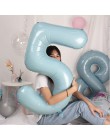 40 Cal Macaron niebieski różowa folia balony cyfry 0 1 2 3 4 5 6 7 8 9 urodziny Baby Shower dekoracje ślubne festiwal balon