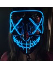 Halloween maska led maski oczyszczające wybory Mascara kostium DJ oświetlenie na imprezę Up maski świecą w ciemności Neon maska 