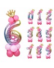 13 sztuk/zestaw balony urodzinowe Rainbow balony foliowe w kształcie cyfr dla dzieci 1st dekoracje na imprezę urodzinową balony 