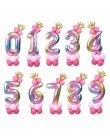 13 sztuk/zestaw balony urodzinowe Rainbow balony foliowe w kształcie cyfr dla dzieci 1st dekoracje na imprezę urodzinową balony 
