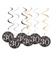 6 sztuk spiralą PVC wszystkiego najlepszego z okazji urodzin Swirl 18 21 30 40 50 60 70 lat wiszące ozdoby dekoracje na imprezę 