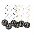 6 sztuk spiralą PVC wszystkiego najlepszego z okazji urodzin Swirl 18 21 30 40 50 60 70 lat wiszące ozdoby dekoracje na imprezę 