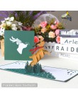 3D Cute Animal karty kirigami szczęśliwa kartka urodzinowa dla dzieci Baby Shower żona mąż kobiety Cartoon Peacock klatka dla pt