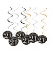 6 sztuk spiralą PVC wszystkiego najlepszego z okazji urodzin Swirl 18 21 30 40 50 60 70 lat wiszące ozdoby dekoracje na imprezę 