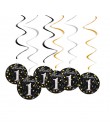 6 sztuk spiralą PVC wszystkiego najlepszego z okazji urodzin Swirl 18 21 30 40 50 60 70 lat wiszące ozdoby dekoracje na imprezę 
