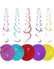 6 sztuk spiralą PVC wszystkiego najlepszego z okazji urodzin Swirl 18 21 30 40 50 60 70 lat wiszące ozdoby dekoracje na imprezę 
