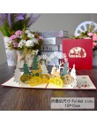 3D Cute Animal karty kirigami szczęśliwa kartka urodzinowa dla dzieci Baby Shower żona mąż kobiety Cartoon Peacock klatka dla pt