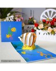 3D Cute Animal karty kirigami szczęśliwa kartka urodzinowa dla dzieci Baby Shower żona mąż kobiety Cartoon Peacock klatka dla pt
