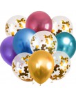 10 sztuk 12 cal metalowe balony złoty balony konfetti Chrome balony dekoracje urodzinowe dla dorosłych wesele wystrój Globos