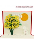 3D Cute Animal karty kirigami szczęśliwa kartka urodzinowa dla dzieci Baby Shower żona mąż kobiety Cartoon Peacock klatka dla pt