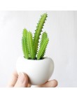 Lodówka magnesy doniczkowa sztuczna zielona sukulenty Bonsai zestaw sztuczny kwiat wazon pamiątka tablica naklejki magnetyczne