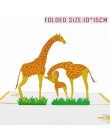 3D Cute Animal karty kirigami szczęśliwa kartka urodzinowa dla dzieci Baby Shower żona mąż kobiety Cartoon Peacock klatka dla pt