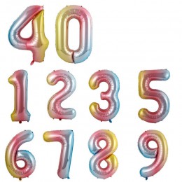 40 Cal Macaron niebieski różowa folia balony cyfry 0 1 2 3 4 5 6 7 8 9 urodziny Baby Shower dekoracje ślubne festiwal balon