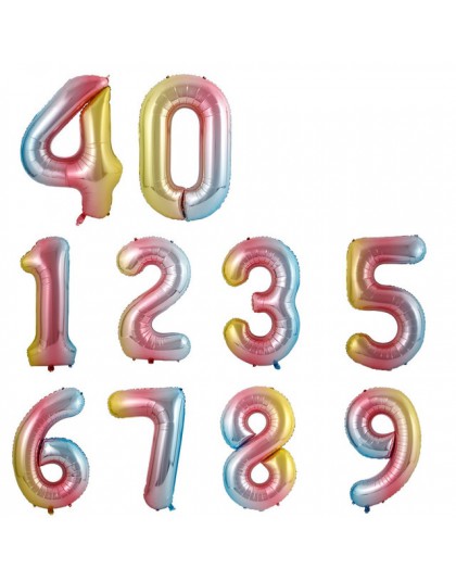 40 Cal Macaron niebieski różowa folia balony cyfry 0 1 2 3 4 5 6 7 8 9 urodziny Baby Shower dekoracje ślubne festiwal balon