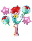 6 sztuk syrenka Ariel cartoon disney księżniczka folia balony 32 Cal numer dziecko dziewczyna różowy baloes powietrza dekoracje 
