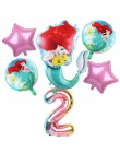 6 sztuk syrenka Ariel cartoon disney księżniczka folia balony 32 Cal numer dziecko dziewczyna różowy baloes powietrza dekoracje 