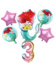 6 sztuk syrenka Ariel cartoon disney księżniczka folia balony 32 Cal numer dziecko dziewczyna różowy baloes powietrza dekoracje 