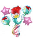 6 sztuk syrenka Ariel cartoon disney księżniczka folia balony 32 Cal numer dziecko dziewczyna różowy baloes powietrza dekoracje 