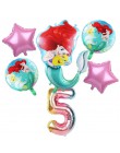 6 sztuk syrenka Ariel cartoon disney księżniczka folia balony 32 Cal numer dziecko dziewczyna różowy baloes powietrza dekoracje 
