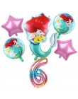 6 sztuk syrenka Ariel cartoon disney księżniczka folia balony 32 Cal numer dziecko dziewczyna różowy baloes powietrza dekoracje 