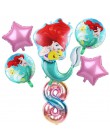 6 sztuk syrenka Ariel cartoon disney księżniczka folia balony 32 Cal numer dziecko dziewczyna różowy baloes powietrza dekoracje 